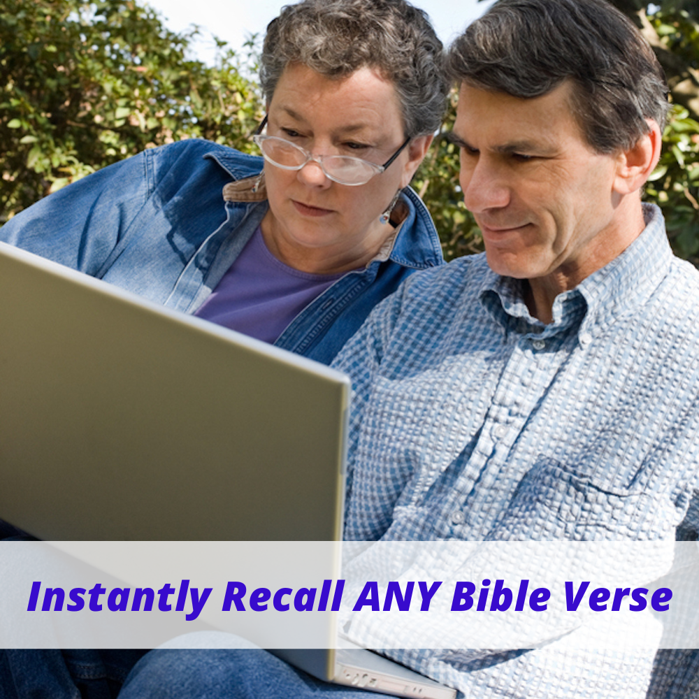 Middle age couple memorized bible verses.