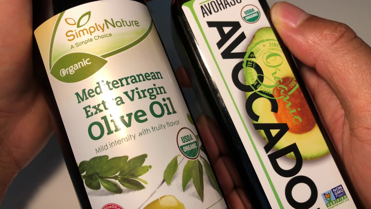 bottles of olive and avocado oil